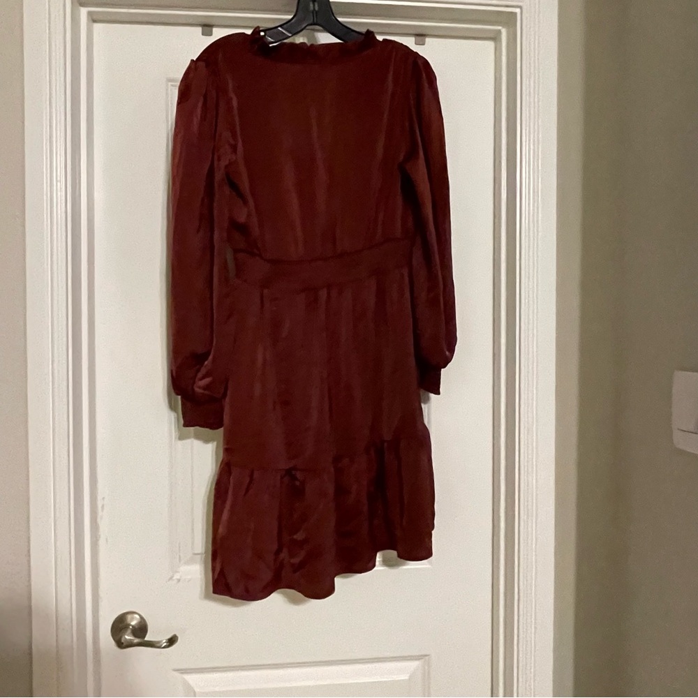 Maroon red casual dress ￼
